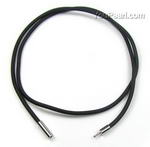 Black rubber cord necklace with push in catch wholesale, 2.0mm