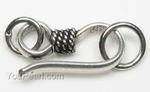 Platinum plated sterling silver heart toggle clasp on sale
