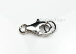 Sterling silver lobster claw clasp with open jump ring on sale, 8mm