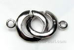 Sterling silver double ring pearl clasp discounted sale, 12.5mm