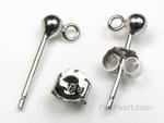 Ball posts with loop, ear nuts, sterling silver craft supplies on sale