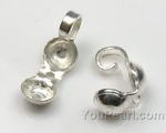 Clam shell bead tips, sterling silver craft supply on sale