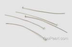 Head pin, 40mm, sterling silver findings on sale, sold per pkg of 10
