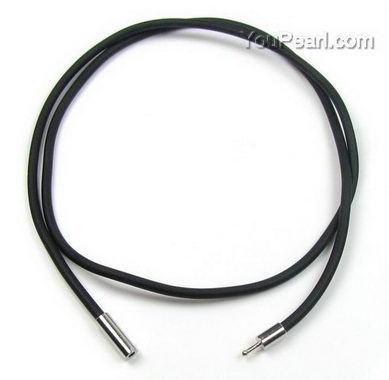 Black Cord Necklace on Black Rubber Cord Necklace On Sale  Push In Catch  3 0mm   Pearl