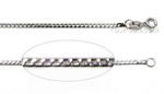 Sterling silver beveled flat curb chain necklace, 1.9mm 20 inches