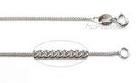 Beveled curb sterling silver chain necklace on sale, 1.2mm 20 inches