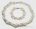 Keshi double strand cultured pearl jewelry set buy bulk online
