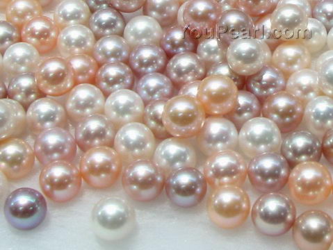 8-8.5mm round multicolor freshwater loose pearls wholesale, AA+