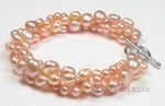 Triple strand pink twisted bracelet wholesale online