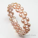 5-6mm freshwater natural pink rice pearl bracelet wholesale