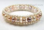 Cultured freshwater multi-color pearl elastic bracelet online sale