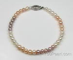 Children's pearl bracelet, multicolor cultured pearls wholesale online