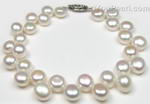 6.5-7mm white button cultured pearl bracelet factory direct sale