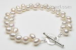 Top drilled white wheat freshwater pearl bracelet wholesale