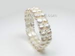 Stretchy freshwater white pearl bracelet wholesale, 7-8mm