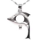 Dolphin cage pendant, wish pearl love cage, 925 silver sterling charm
