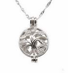 Tree of life pearl cage pendant, sterling 925 silver love tree locket charm on sale