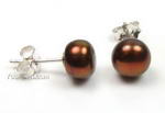 7-8mm coffee fresh water pearl stud earrings buy online