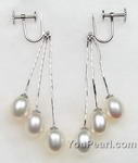 7-8mm white freshwater pearl screw back earrings, 925 silver discount sale