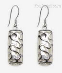 Sterling silver S-shaped cage freshwater pearl earrings wholesale online