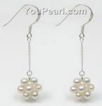 4-5mm white potato sterling silver pearl earrings wholesale