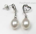 7-8mm 925 silver white tear-drop cultured pearl dangle earrings on sale