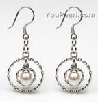 Teardrop sterling silver fresh water pearl earrings bulk sale