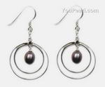 7-8mm tear drop cultured black pearl earrings discounted sale