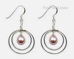 7-8mm lavender cultured pearl earrings on sale, sterling silver