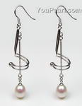 Fresh water pearl 925 silver white dangle earrings discounted sale