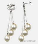 7-8mm white cultured pearl drop earrings buy online, sterling silver