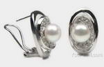 925 silver freshwater white pearl stud earrings on sale, 7-8mm
