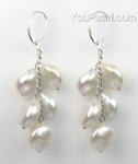 Lever back white coin cultured pearl earrings discounted sale