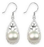 925 sterling silver freshwater pearl drop earrings buy online, 10-11mm