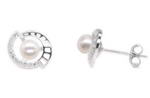 925 sterling silver freshwater pearl stud earrings wholesale, 6-7mm