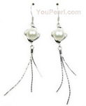 9-10mm white freshwater pearl earrings of sterling silver wholesale