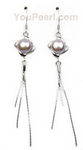 FPE102 9-10mm lavender freshwater pearl earrings of sterling silver wholesale