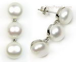 8-9mm white freshwater pearl earrings of sterling silver wholesale