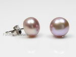 8-9mm lavender freshwater pearl stud earrings wholesale