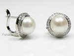 10-11mm white freshwater sterling silver pearl stud earrings wholesale
