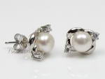 6-7mm sterling silver freshwater pearl earrings studs wholesale