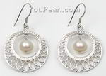 8-9mm white fresh water pearl stud earrings sterling silver wholesale