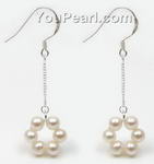 5-6mm 925 silver white potato pearl dangle earrings on sale