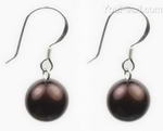 Sterling off-round coffee fresh water pearl earrings buy online, 9.5-10.5mm