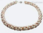 Muticolor twisted fresh water pearl necklace on sale