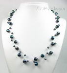 Bridal necklace, illusion black pearl, wedding jewelry wholesale