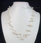 Bridal necklace, illusion freshwater pearl, wedding jewelry on sale