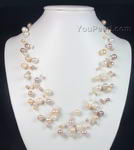 Multicolor illusion freshwater pearl necklace, bridal jewelry wholesale