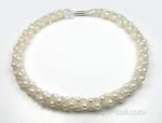 White twisted freshwater pearl necklace for sale online, 5-6mm