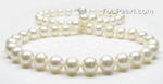 White round cultured freshwater pearl necklace wholesale, AA+ 7.5-8.5mm